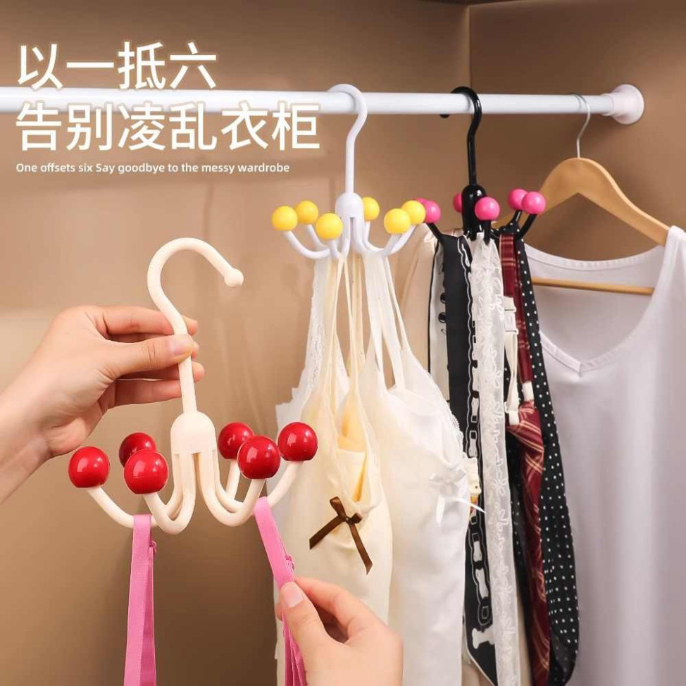 Móc treo đồ lót,Tất vớ đa năng 6 móc Móc phơi quần áo Tiết Kiệm Không Gian Nhà Ký Túc Xá