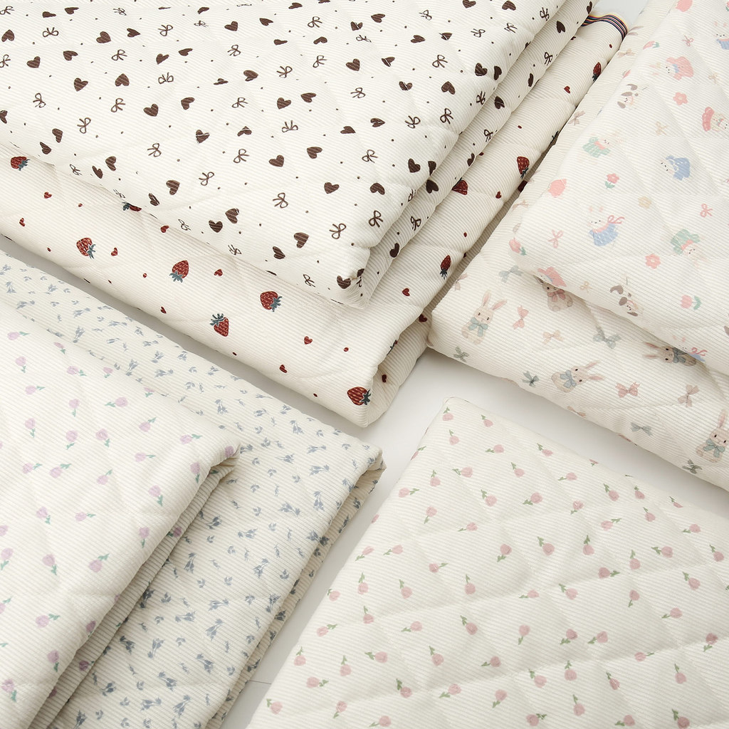Hoa Thêu Quilting Vải Handmade Dày 50x150cm Cho Áo Khoác Trẻ Em