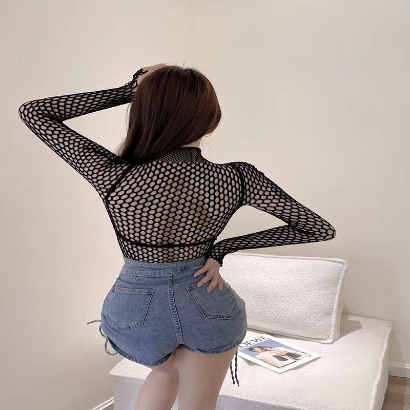 Milyfashion Áo Ren Jacquard Dài Tay với Nơ Gợi Cảm, Phù Hợp Xu Hướng Y2K