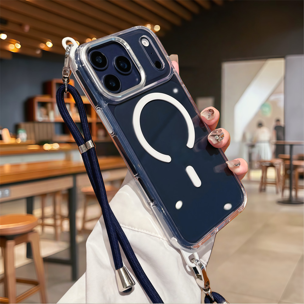 Ốp điện thoại đeo chéo từ tính chống rơi chất lượng cao cho iPhone 17 Pro Max 16 11 12 13 14 15 pro max Air 15 16 plus Bảo vệ ống kính chống rơi Vỏ cứng bảo vệ điện thoại