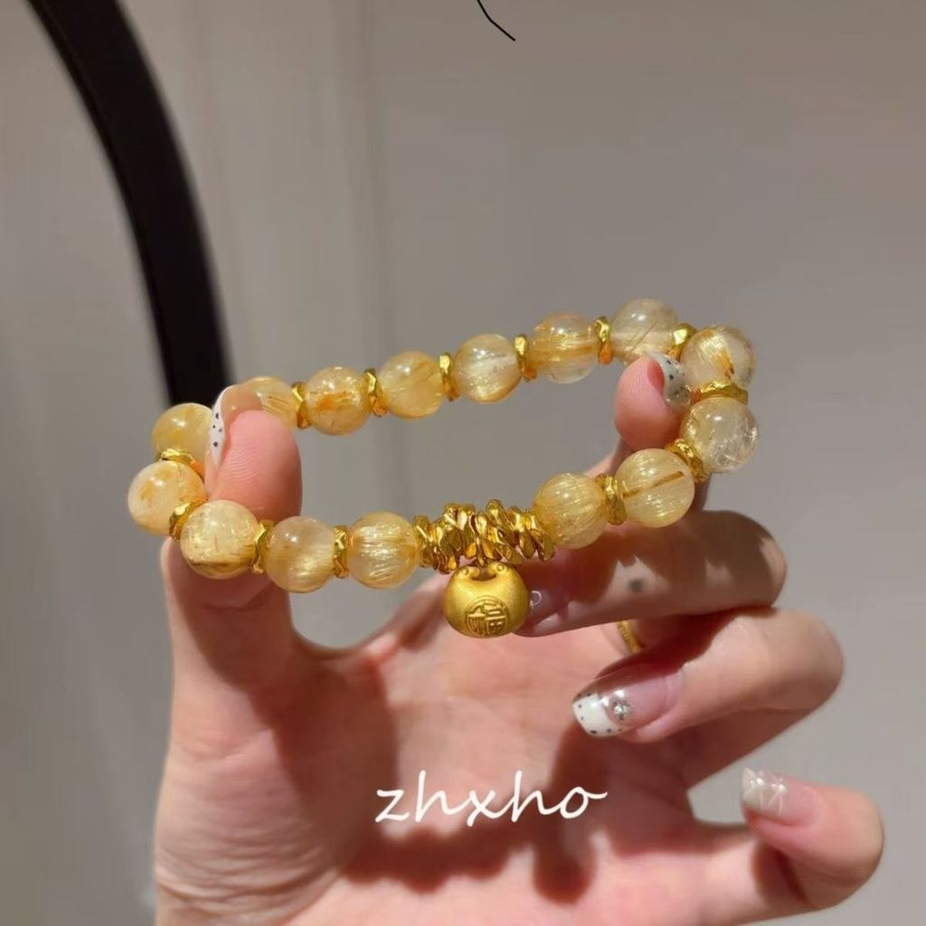 Vòng tay thạch anh xẻ tà màu vàng Chubby Fortune Trang sức nữ phong cách mới
