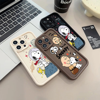 Ốp Lưng Cho Samsung Galaxy S22 Note 20 S21 Ultra S20 Plus S21 S24 FE Ốp Lưng Phi Hành Gia Snoopy Hoạt Hình Silicone Matte Nhiều Bước TPU Chống Sốc Bảo Vệ Toàn Diện