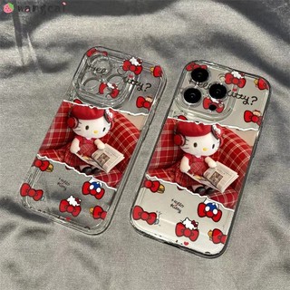 Dành Cho Huawei Nova Y70 11 10 9Z 9 8i 8 7 7i 6 5T SE 4E 3i 2i Mete 60 50 40 40E 30 20 Pro Vỏ Điện Thoại Màu Đỏ Hello Kitty Nơ Kẻ Sọc Hoạt Hình Dễ Thương Trong Suốt Vỏ Mềm Trong Suốt Vỏ bọc