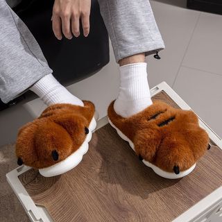 T Tiger Claw Shape Cotton Dép Hoạt Hình Ngoại Vi Nhà Trong Nhà Dày Chống Trơn Trượt Sang Trọng Bông Dép