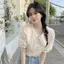 Áo sơ mi ngắn tay phồng hoa thiết kế mùa hè Niche kiểu Pháp Cổ búp bê ngọt ngào Áo sơ mi nhỏ