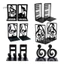 Thai| 1 Cặp Bookends kim loại chất lượng, Ghi chú âm nhạc sáng tạo và thiết kế chìa khóa, Sắp xếp sách chắc chắn và ổn định, Trang trí thanh lịch cho lớp học âm nhạc và văn phòng