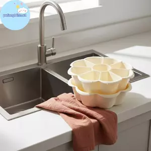 Pufangbliss 360° Khay quay Sna có ngăn thoát nước Tuyệt vời để bảo quản trái cây nhà bếp VN