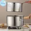 Nồi chiên sâu bằng thép không gỉ Pufangbliss 3L có giỏ có thể tháo rời Nắp thủy tinh cho gia đình Chien Sử dụng nhà bếp VN
