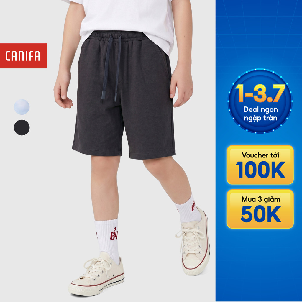 Quần short bé trai CANIFA chất liệu cotton thoáng khí cạp chun co giãn 2BS26C005