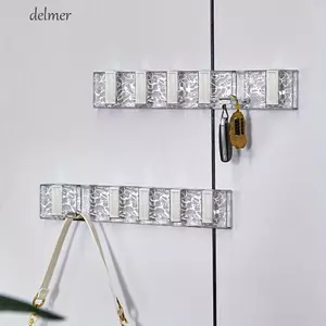 DELMER Khăn choàng Móc áo choàng, Móc treo tường 6 móc Quần áo Áo Móc lưu trữ, Ánh sáng đa năng Sang trọng Phím đàn Piano có thể gập lại Đồ lặt vặt Móc lưu trữ Đồ dùng nhà bếp