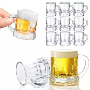 5 / 10 Chiếc Cốc Bia 30ml Tay Cầm Nhỏ Rượu Whisky Nhựa Mini Cho Tiệc Cốc Thủy Tinh Barware Nhà Bếp Thanh Ăn Trang Trí Sân Vườn Nhà VN