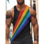 Áo tăng nam Rainbow 3D, Áo Vest thường ngày đường phố mùa hè, không tay mềm thoáng khí cho thể thao