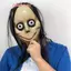 Kinh dị Halloween mới với mặt nạ tóc dài Mặt nạ ngộ nghĩnh Mặt nạ miệng hình chữ V có tóc Mặt nạ ma nữ Roleplay Mặt nạ MoMo