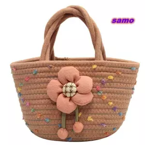 Túi Tote SAMO, Túi Xách Dệt Rơm Dung Tích Cao, Túi Mua Sắm Phù Hợp Với Hoa Chống Thấm Nước Mùa Hè