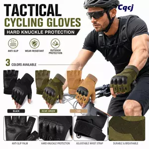 Găng Tay Đi Xe Đạp CQCJ MTB, Găng Tay Xe Máy Không Ngón Bảo Vệ, Bền Cứng Knuckle Chống Trơn Trượt Phụ Kiện Xe Đạp Găng Tay Tập Gym
