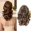 JUNYUE88US Đuôi ngựa xoăn gợn sóng ngắn, Phần mở rộng tóc Vuốt lông tơ Kẹp tóc giả đuôi ngựa, Phụ kiện tóc Màu nâu đen Tổng hợp tự nhiên Đuôi ngựa Tóc dự tiệc