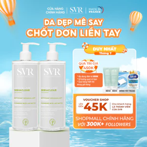 Bộ đôi Nước tẩy trang sạch sâu cho da dầu mụn SVR Sebiaclear Eau Micellaire 400ML (CBG17)