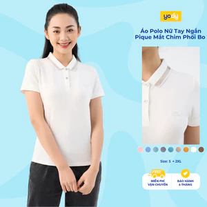 Áo polo nữ YODY phông cộc tay, vải cotton mắt chim, giữ form bền màu thoải mái mềm mại APN3340