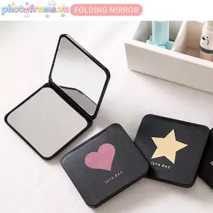 Khung Ảnh Có Thể Gập Lại Gương Trang Điểm Mini Vuông Trang Điểm Vanity Gương Cầm Tay Di Động Gương Nhỏ Gọn Hai Mặt Nhà Thơ Gương Mỹ Phẩm VN