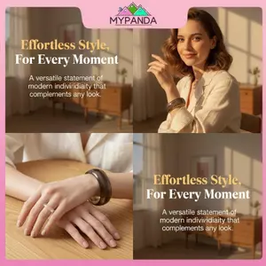 Bộ vòng tay Acrylic mở nhiều màu MYPANDA 4 màu Phong cách cổ điển cho xu hướng thời trang táo bạo và sáng tạo.
