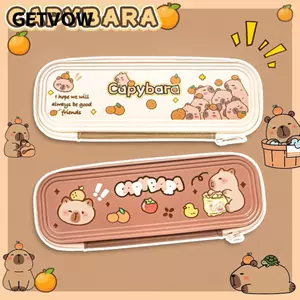 GETVOW Capybara Túi Đựng, Đồ Dùng Học Tập Hộp Đựng Bút Chì Dung Tích Lớn, Quà Tặng Học Tập Hoạt Hình Dễ Thương Hộp Văn Phòng Phẩm Học Sinh