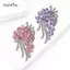 AqToCna Nữ Thời Trang Thổ Cẩm Nho Bó Hoa Kim Cương Giả Pin Áo Trang Sức Phụ Kiện Món Quà Đặc Biệt Cho Những dịp Đặc Biệt AqToCna