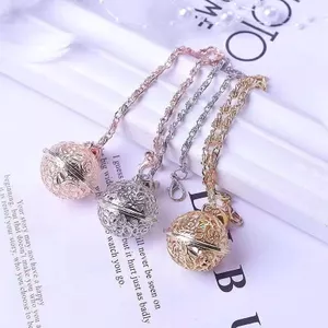 Hoa Ngàn Xương Cung Điện Chuông Treo Mạ Vàng Thật Bạc Rỗng Mặt Dây Chuyền Túi Mặt Dây Chuyền Phù Hợp Với Dây Treo 7.2