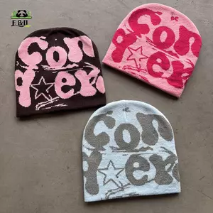 Vintage Y2K Len Acrylic Mũ Dệt Kim Nữ Beanie Mùa Đông Ấm Bò Bông Tai Kẹp Hip Hop Thường Ngày Skullies Mũ Ngoài Trời EMKK