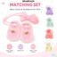 Bộ băng đô cho bé BRBRAA, Bộ tất trẻ em co giãn mềm mại pha trộn Cotton, Bộ tất trang trí nơ ren hoa vải tuyn Bộ đạo cụ chụp ảnh