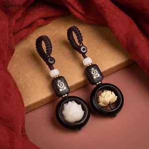 SRVN Mới Phật Giáo Hoa Sen Móc Khóa Phụ Kiện Gỗ Luy Hạt Móc Khóa Mặt Dây Chuyền Túi Ô Tô Móc Chìa Khóa Quà Tặng.