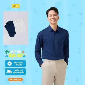 ⚡T5 199K⚡ Áo sơ mi nam YODY dài tay túi kiểu vải Cotton twill dáng suông thoáng mát, mềm mại MCSH25S042