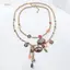PNPIA- 2 Cái / bộ Vintage Bohemian Dài sel Nhiều Lớp Nelace Cho Nữ Mặt Dây Chuyền Hoa Nelace Dân Tộc Phụ Kiện Trang Sức Quà Tặng