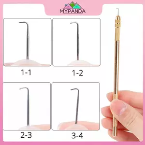 MYPANDA Thông Gió Kim Cho Ren Tóc Giả Làm Tay Cầm Bằng Đồng Có Thể Tháo Rời Tóc Giả Làm Kim Sửa Chữa Cho Tóc Giả Làm Dụng Cụ Mở Rộng Tóc.