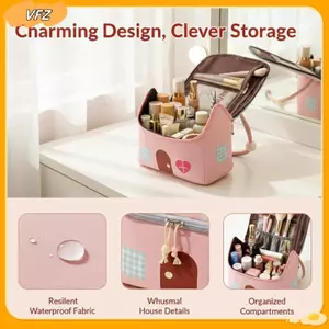 Túi đựng mỹ phẩm chống nước VFZ Hình ngôi nhà dung tích cao để lưu trữ du lịch Louislifecool