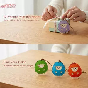 HFSHY Sáng Tạo Da PU Cừu Móc Khóa Thẩm Mỹ Động Vật Móc Khóa Túi Trang Trí Treo Charm Cho Ví Bapa Túi Xách Sử Dụng VN