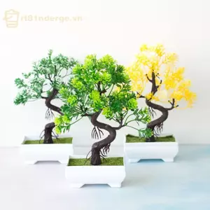GE Cây Nhân Tạo Trang Trí Chậu Cây Cảnh Cây Nhỏ Chậu Cây Giả Chậu Thiền Vườn Đồ Trang Trí Bàn Trang Trí Phòng Nhà VN