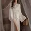 Mùa hè 2026 Ice Silk Ren Cung điện Váy ngủ dài Pure Desire Gợi cảm Váy cô dâu Váy rộng che thịt Ánh sáng sang trọng Áo choàng tắm nữ