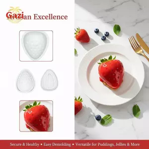 Khay đá dâu tây Khuôn silicon dâu cho kẹo sô cô la Bánh Cupcake Xà phòng nướng Jello Cookie Wax Crayon tan chảy [VN]