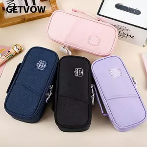 Túi lưu trữ văn phòng phẩm GETVOW, có bảng viết có tay cầm Bút chì dung lượng lớn, Thiết kế đặc biệt Văn phòng phẩm Canvas đa chức năng Tổ chức văn phòng trường học