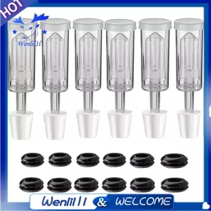 Lên men Pha Airlock Kit Grommet Lên men Bia Làm Rượu Kombucha Phù hợp với Bình Gallon 6 gói