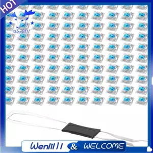 100 chiếc Công tắc xanh thực tế - Trục MX có thể gập lại nóng, Cảm giác phím sắc nét, Hoàn hảo để chơi game, gõ và sử dụng