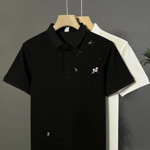 Mùa Hè Bé Trai Ngắn Tay Áo polo Cao Cấp Thêu Hoa Phiên Bản Hàn Quốc Slim-fit Đẹp Trai Nửa Tay Áo Thun Quần Áo Y68M