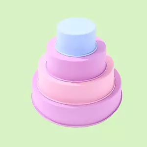 VFZ 1 Khuôn Hình Tròn Silicon Bánh Nhỏ Nướng Chảo DIY Mousse Fondant Xi Lanh Khuôn Làm Bánh Ngọt Món Tráng Miệng Thạch Dụng Cụ Nhà Bếp OTE