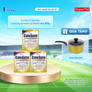 Sữa bột CaloSure America vị thanh nhẹ - Giúp tiêu hoá khoẻ, hỗ trợ xương khớp khoẻ - Lon 800g