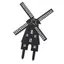 Top Garden Stake Mảng bám kim loại Mill Shape Accent Black Yard với hai mũi nhọn và kích thước 30cm cho phần hoa Bãi cỏ Se
