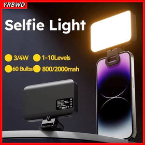 Đèn LED lấp đầy YRBWD, Độ sáng có thể điều chỉnh Đèn Selfie LED 800 / 1000mAh, USB có thể sạc lại 3 chế độ Đèn Flash vòng cho điện thoại Máy tính bảng máy tính xách tay