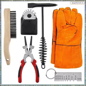 7 Chiếc Bàn Chải Dây Trầy Xước Dụng Cụ Loại Bỏ Xước, Bộ Dụng Cụ Loại Bỏ Slag Hàn Với Máy Đo Độ Dày Tấm