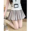 Nữ Mùa Hè Cao Cấp Chữ A Váy Mini Tích Hợp Quần Short Giảm Béo Xếp Ly Puff Hem Skort Cho Nhỏ Màu Hồng
