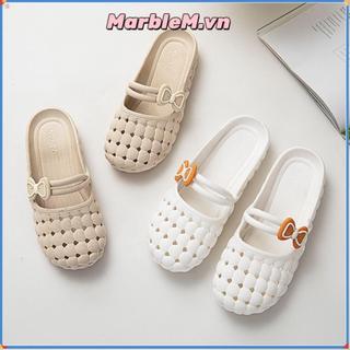 Giày MARBLEM Baotou, Dép Nữ PVC Chống Trơn Trượt, Dép Đi Biển Đế Mềm Thoáng Khí