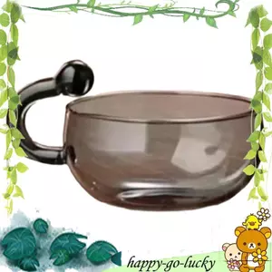 Ấm trà đuôi chuột thủy tinh thẩm mỹ cao chống nhiệt gia đình, cốc cà phê màu xám